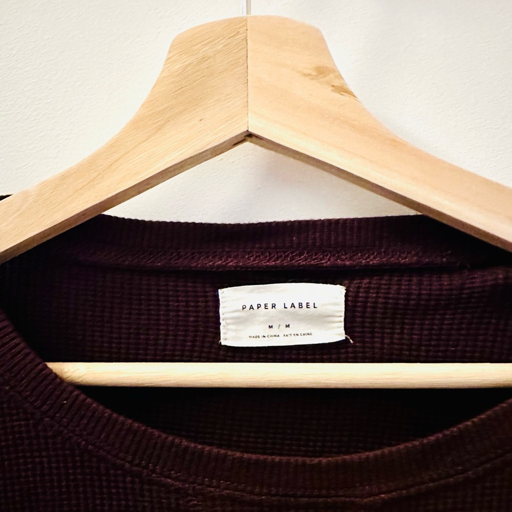 Paper Label plum waffled cotton & bamboo loungewear set | size M